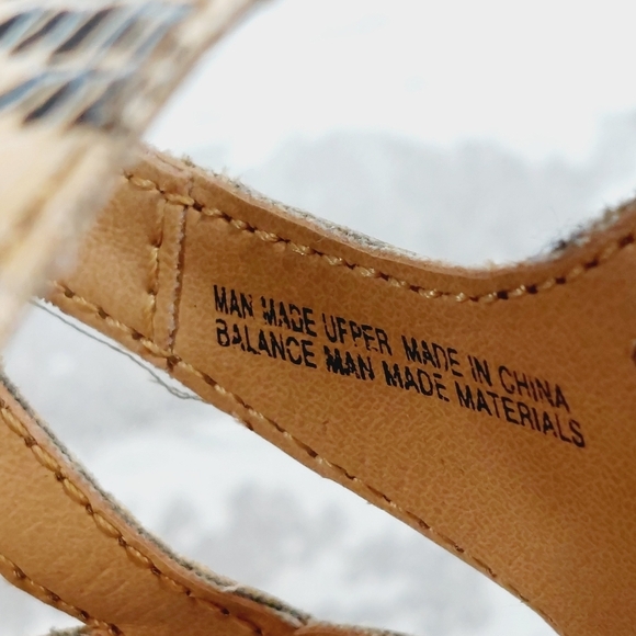 B.O.C.  Snakeskin Print Wedge Heel Buckle Ankle Strap Summer Sandals V446 - Picture 12 of 13